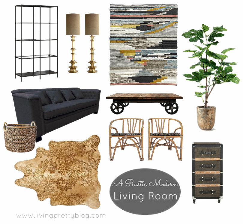 Mood Board - Rustic Modern Living Room feat Shackletons Sofa