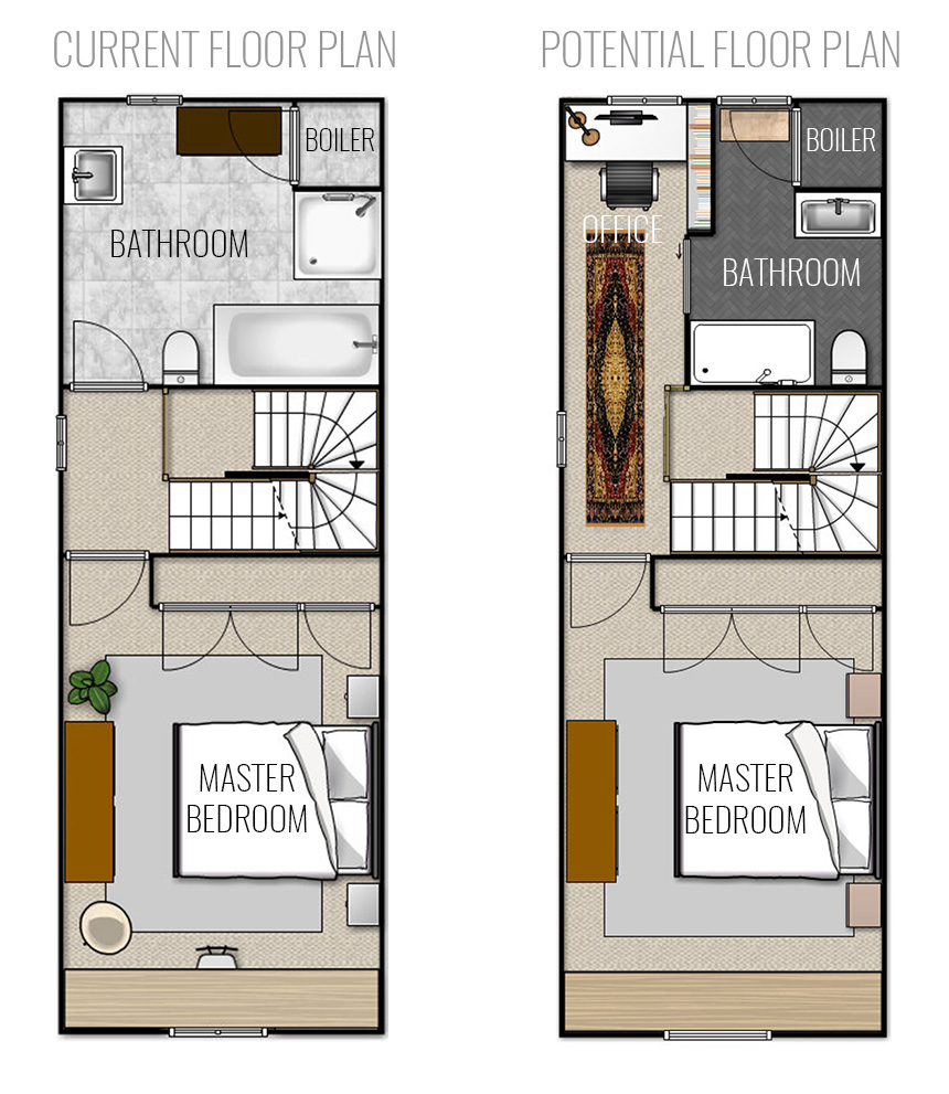 Current vs Potential Master Suite Floor Plan 3rd Floor