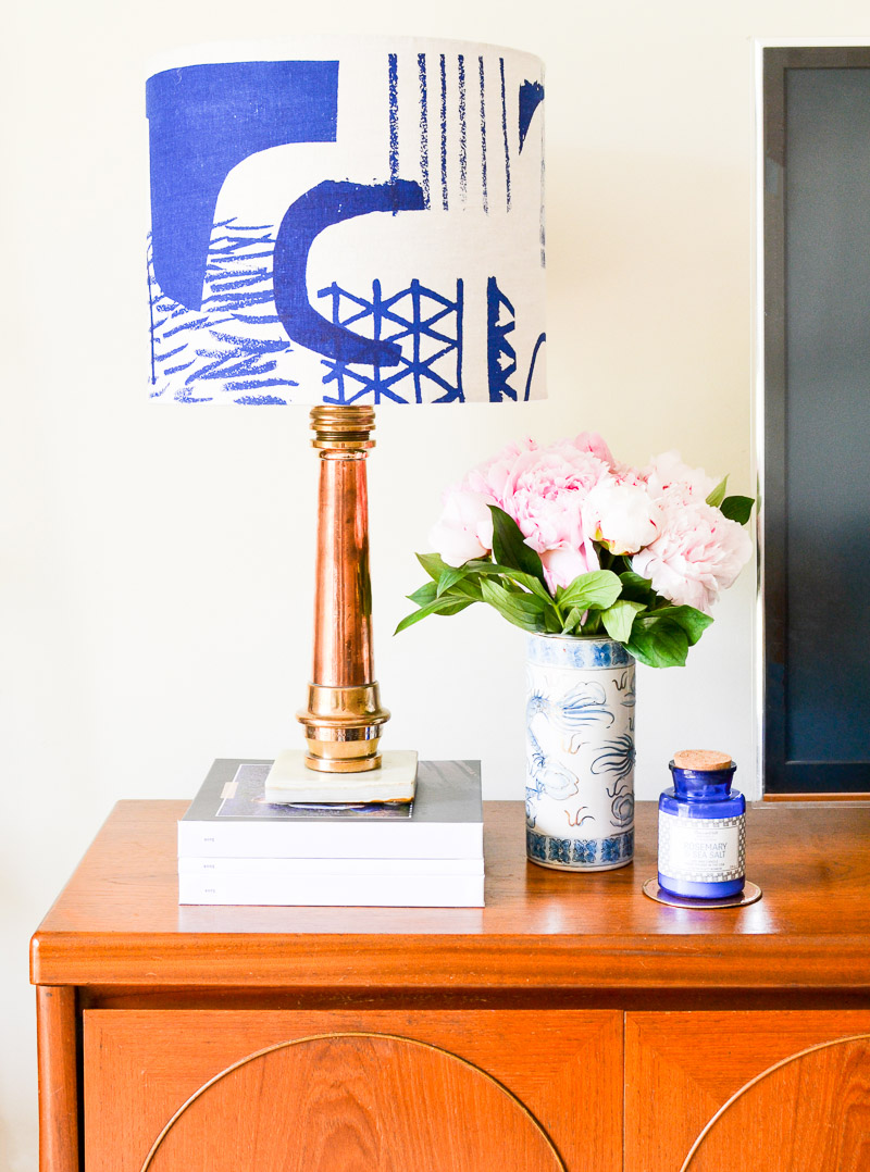 Copper lamp base made from vintage fire hose interior design